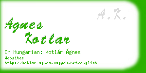 agnes kotlar business card