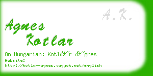 agnes kotlar business card